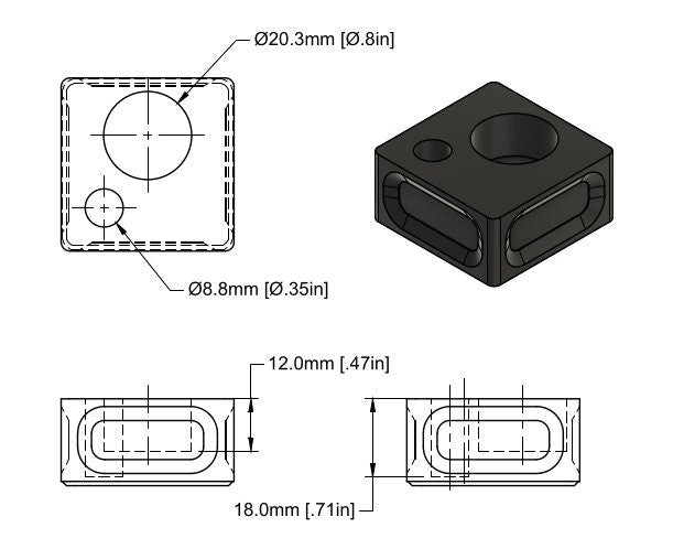 40x40mm Divot Tray I Anvil and Die Proud (Small)