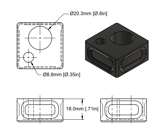 40x40mm Divot Tray H Anvil and Die Low(Small)