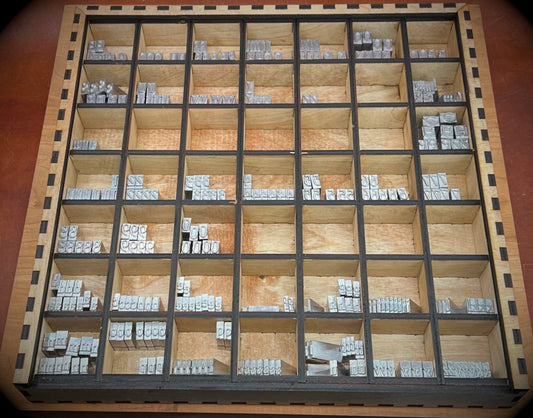 13x13 Typeset Drawer Organizer with Partitions, perfect for organizing typesets, craft supplies, and small parts. Features a durable, wooden design with multiple compartments for easy storage and accessibility. Ideal for crafters and hobbyists.