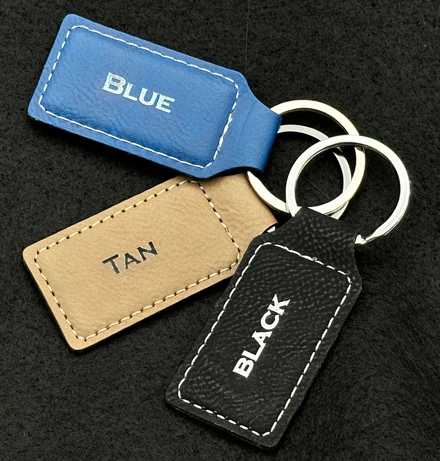 Personalized Coordinate Leather Keychain - Custom Keyring for Him or Her - Trendy Gift Idea