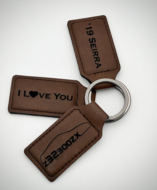 Personalized Coordinate Leather Keychain - Custom Keyring for Him or Her - Trendy Gift Idea