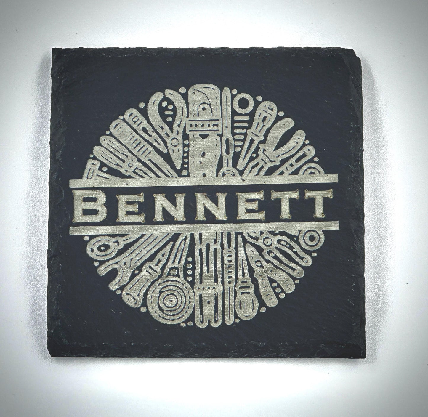 Personalized Slate Coaster Set | Engraved Names & Designs | Custom Drink Coasters for Home Decor