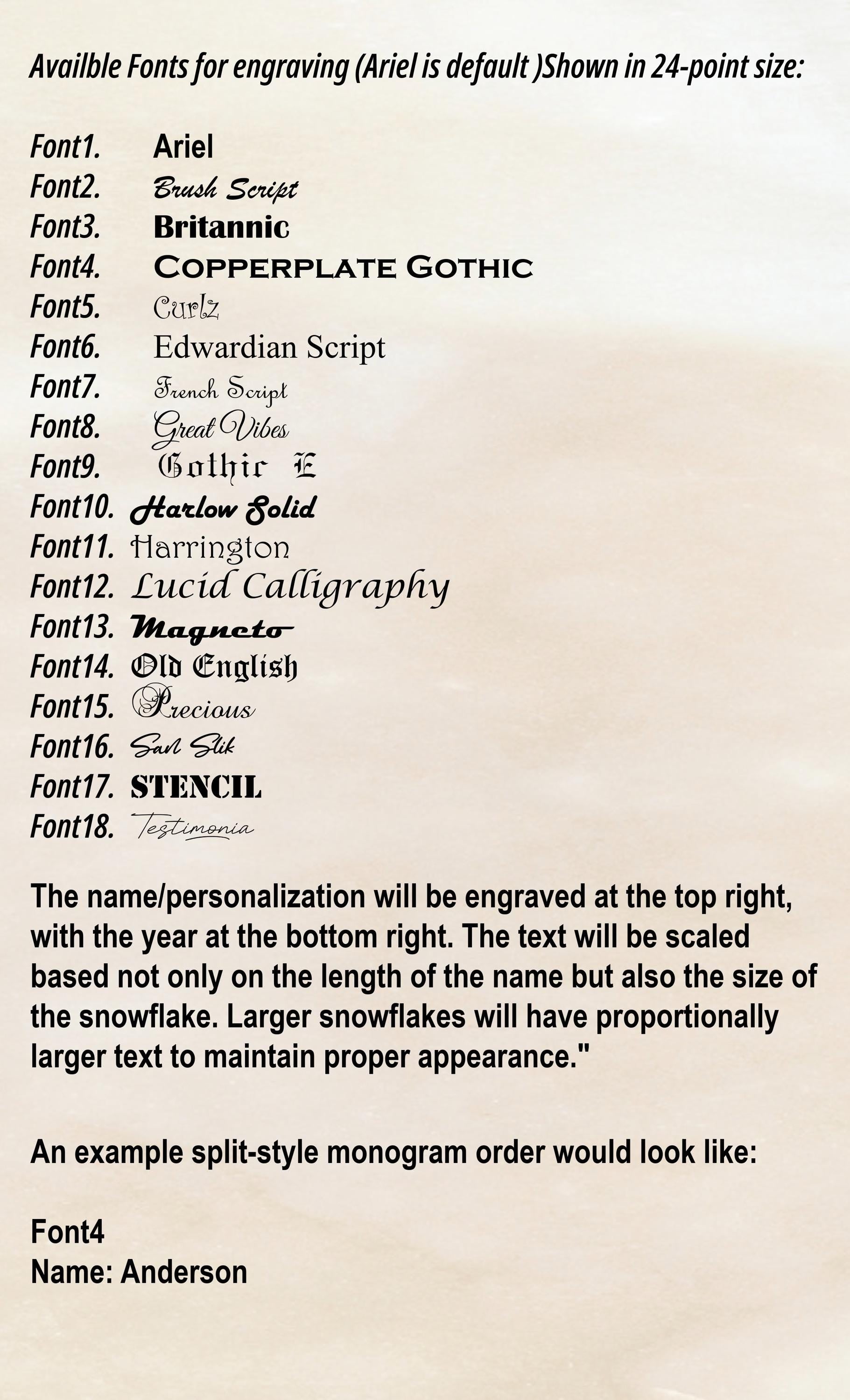 Personalized Snow Flake Sets