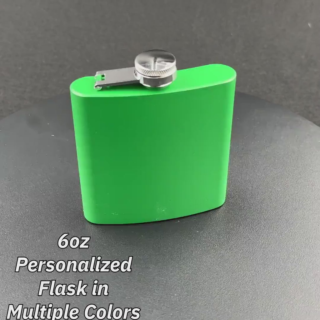 Personalized Hip Flask: Laser Engraved Stainless Steel Groomsman Gift